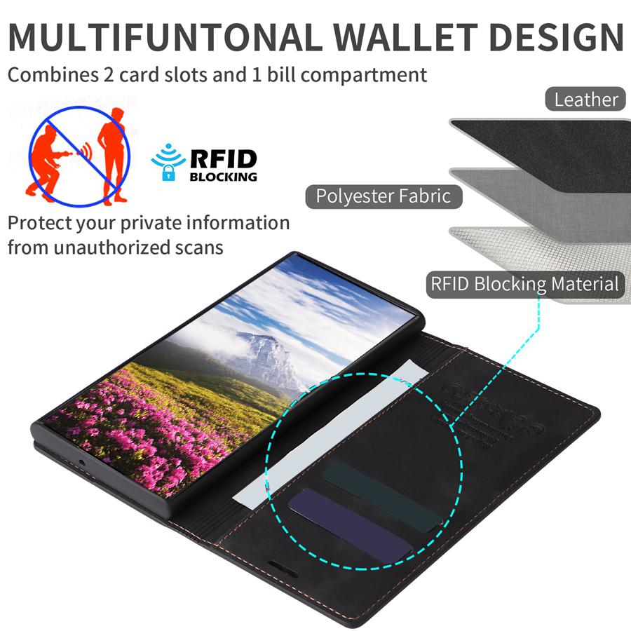 Wallet Card Slot Magnetic Flip Leather Case For Samsung Galaxy S26 Ultra S25 Plus S24 FE A06 A07 A16 A17 A26 A35 A36 A55 A56