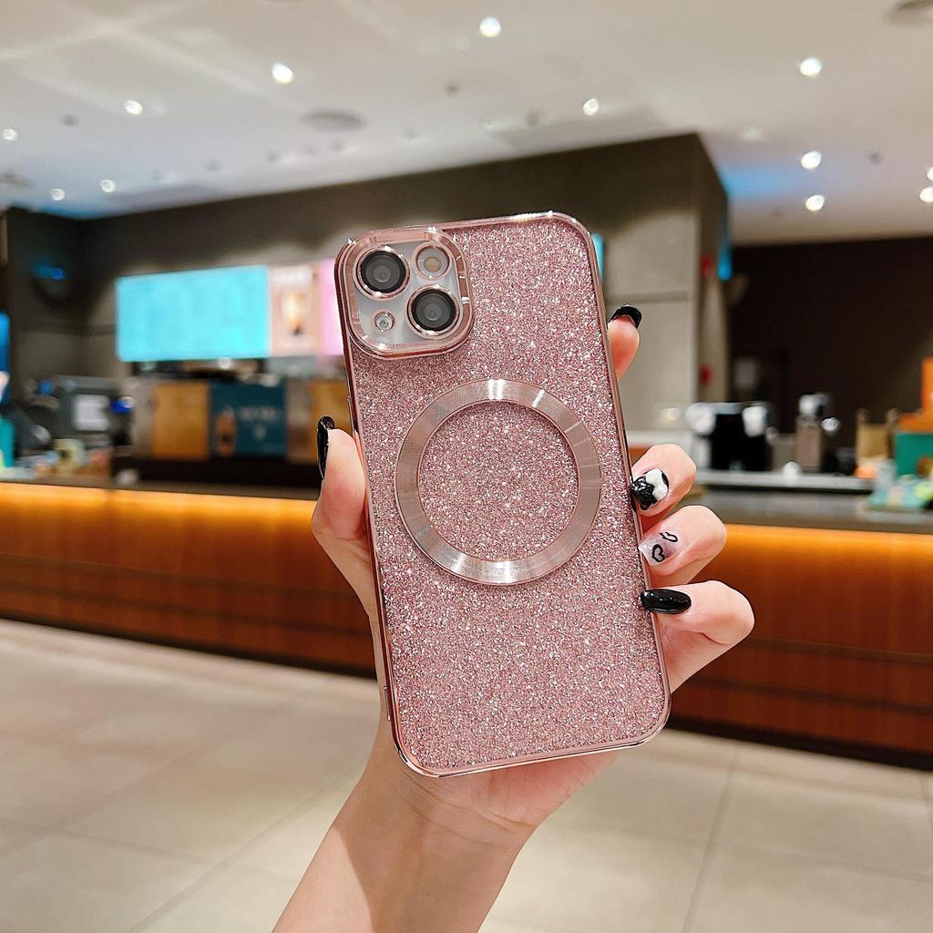 IPhone 15 Pro Max Glitter Magnetisch Draadloos Oplaadhoesje