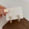 Vintage CC Design Stud Earrings for Women Korean Fashion X Cross Zircon Earring Engagement Jewelry Gifts