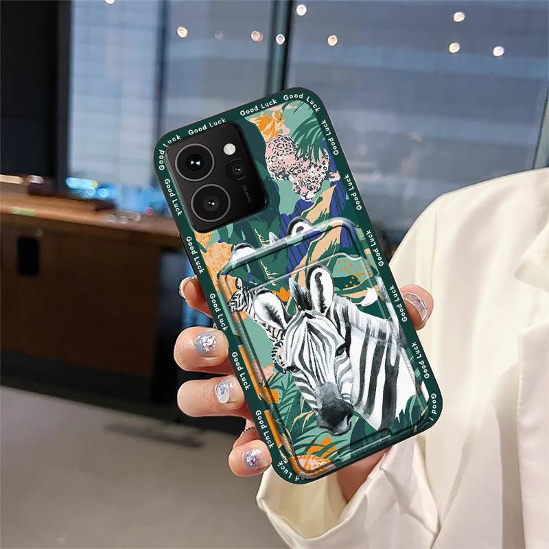 Dirt-resistant Back Cover Phone Case For Nokia HMD Skyline Card Slot Soft Case Cute Protective Cover Waterproof Graffiti