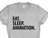 Eat Sleep Animation T-Shirt: Soft Cotton Animator Gift