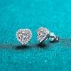 Bague Ringen D Farbe Herzschliff 0,5 Oder 1 Oder 2 Karat Moissanit Ohrring S925 Sterlingsilber Pt950 Platinplattierte Ohrringe für Damen Schmuck