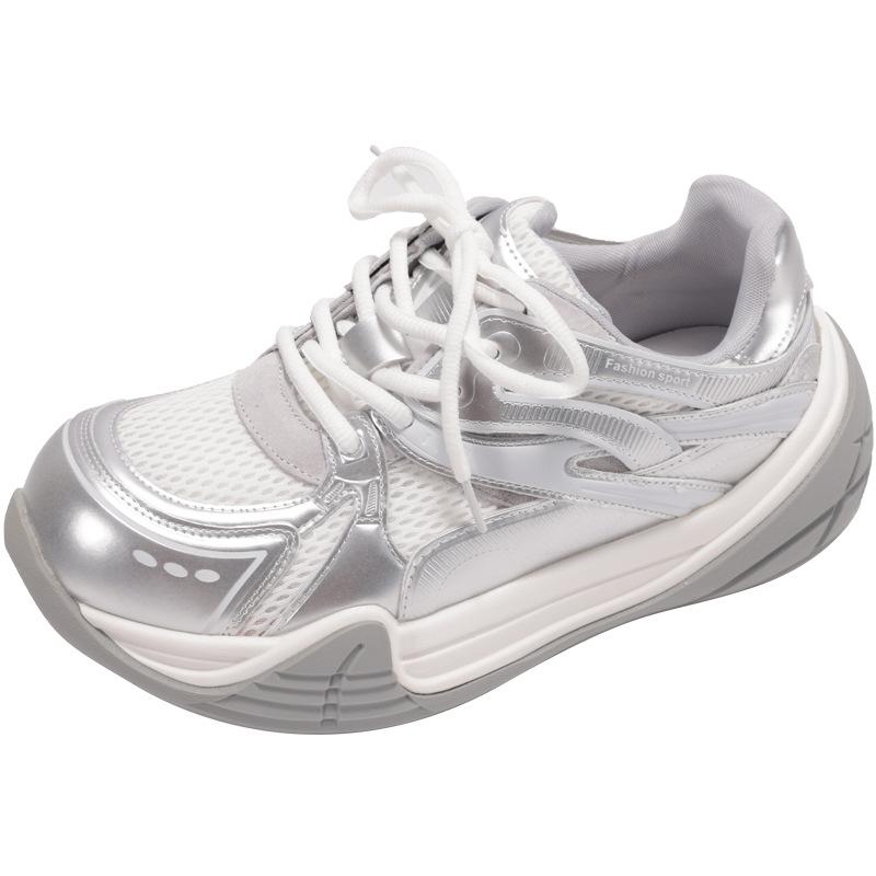 Small Muffin Thick-soled Dad Shoes Women's 2025 Summer Thin Mesh Breathable German Training Shoes Casual Sports Shoes Tide