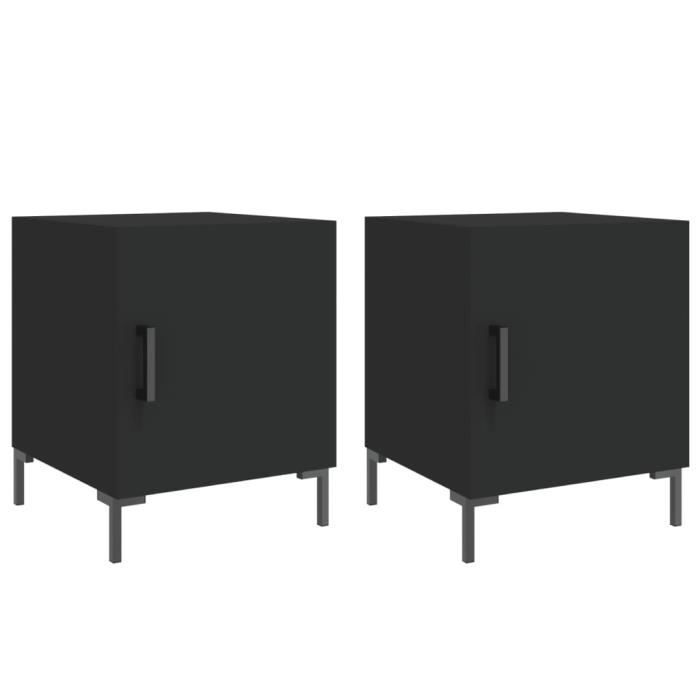 VidaXL Bedside Tables 2 Pcs Black 40x40x50 Cm Engineered Wood 827567