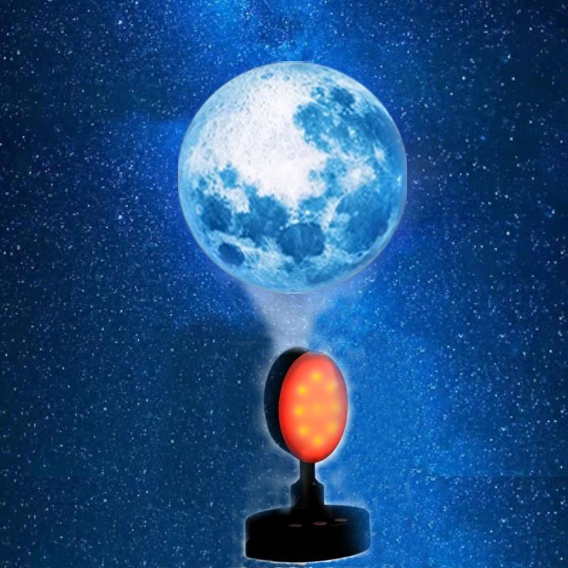 Rechargeable Earth & Moon Star Projector Night Light for Bedroom Atmosphere 