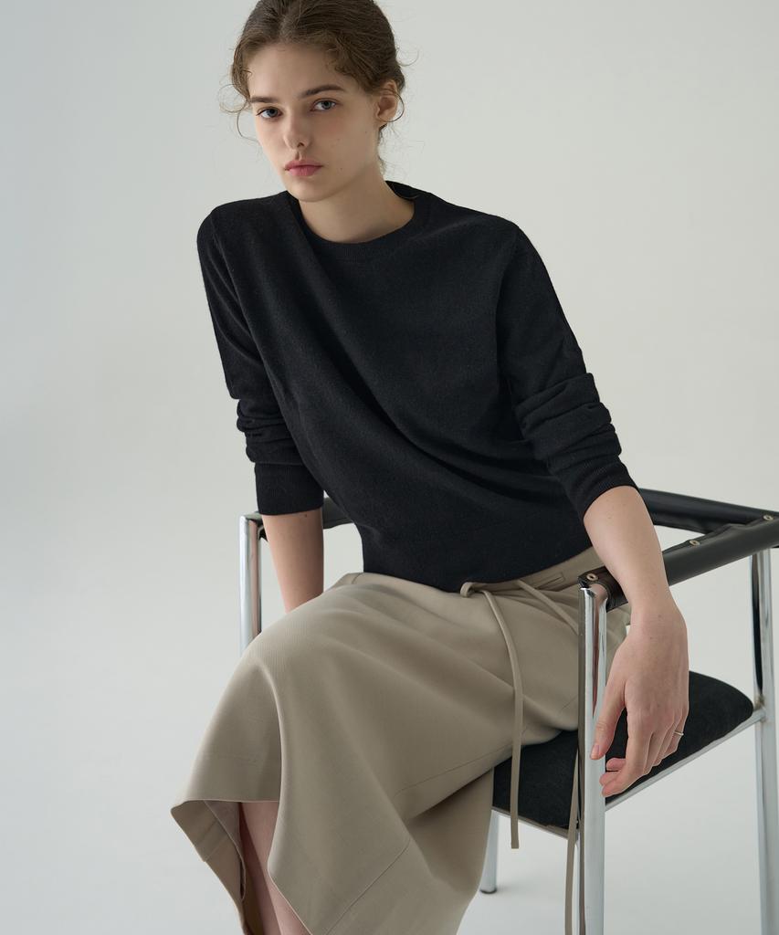 Deuloupisumeon Softy Cashmere Wool Blended Round Neck Knit [Cream]