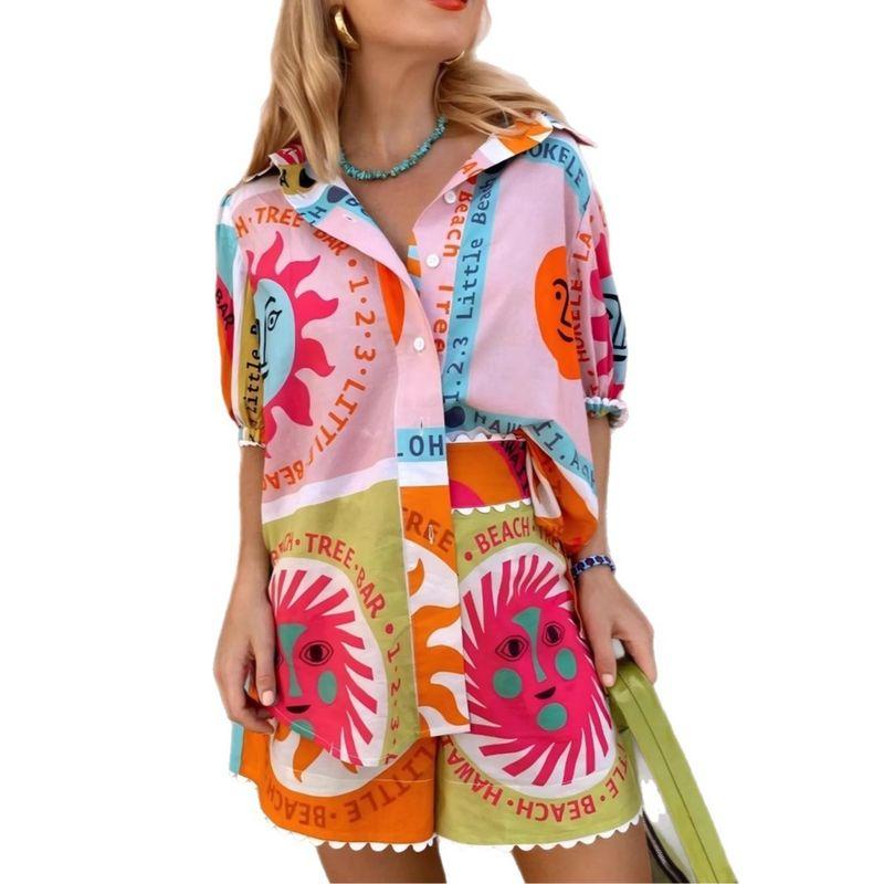 

Lace Collar Cardigan Shirt Shorts Set Lace Collar Cardigan Shirt Shorts Suit Red XL