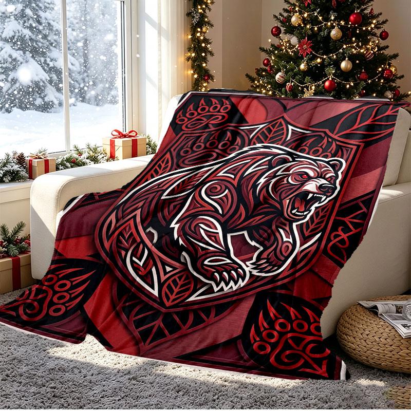 North Sydney Bears Pattern Blanket for Home Decoration, Bed, Sofa, Car Travel, Camping, Suitable for All Seasons, Birthday Christmas Gift