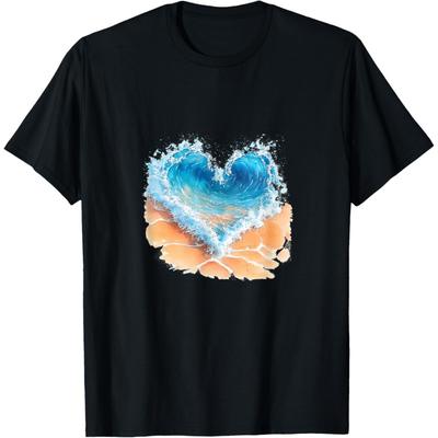 Vague - Eau - Plage - Cœur - Ambiance d'été, T-shirt Vacances d'été