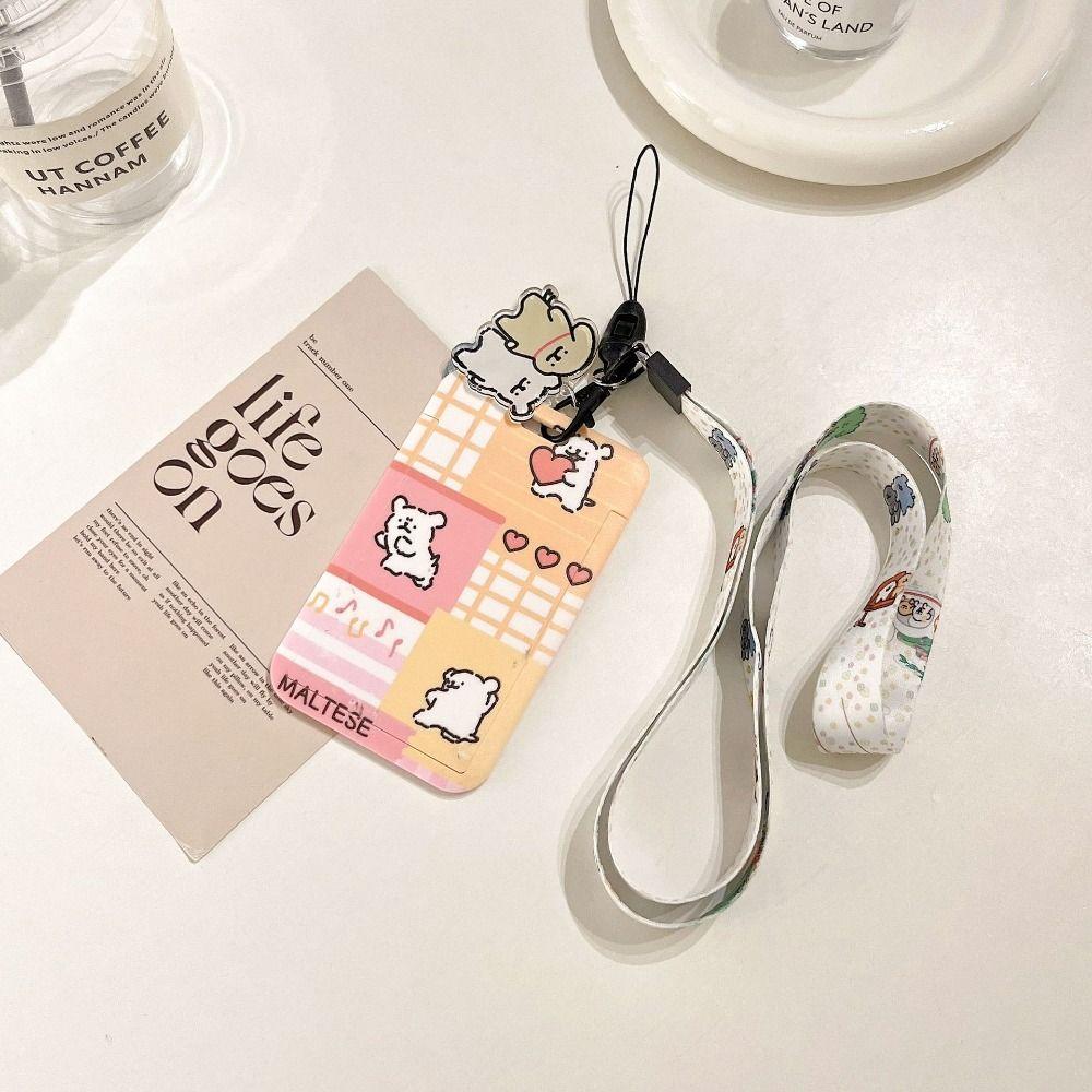 

Cartoon Dog Line Dog 3 Inch Photo Card Bag Protection Case Anti-lost Bus Card Case Postcard Holder style 5