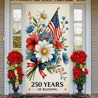 250th Blessing Banner Red White Blue American Jubilee Banner Patriotic Event Display Patriotic  For Patriotic Memorial