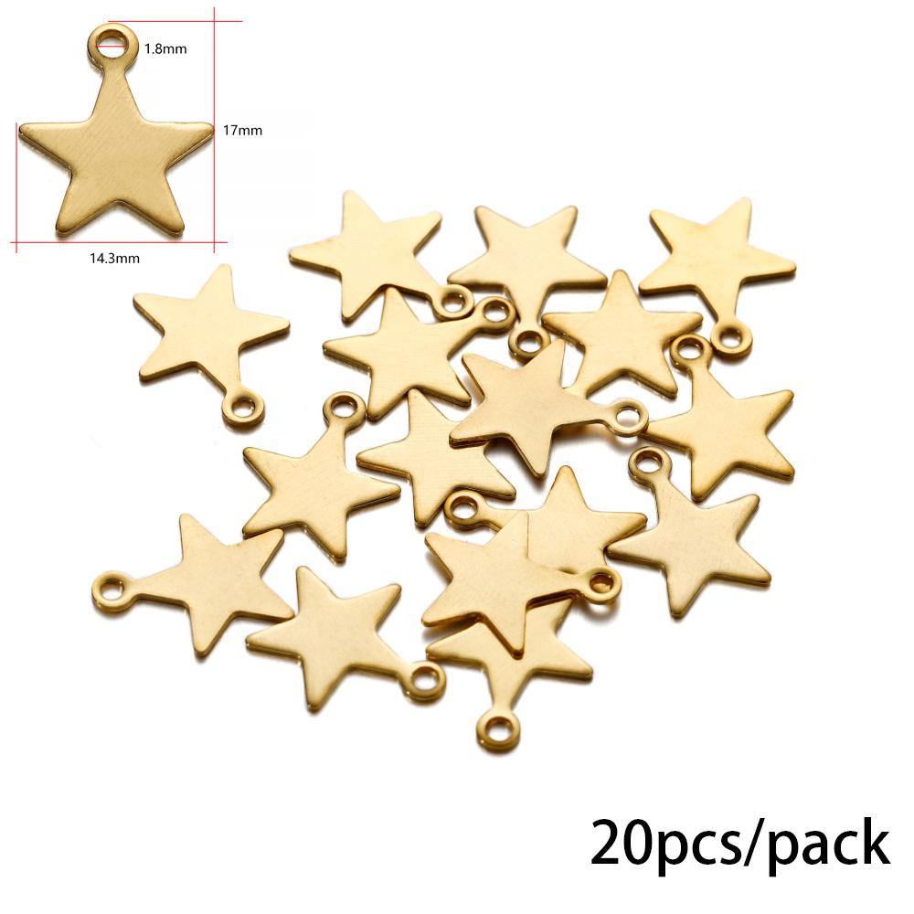 20-50 Piezas/lote Color Dorado Acero Inoxidable Estrella Luna Colgantes Colgante Para Pendientes Collar Pulsera Manualidades Fabricación de Joyería DIY