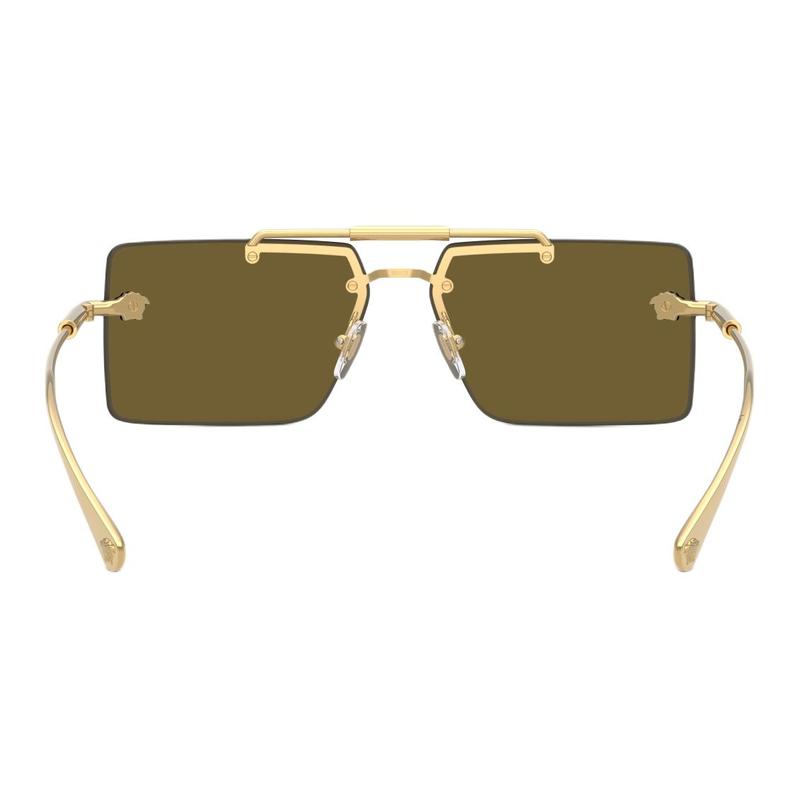 Versace Brand Logo Design Metal Aviator Sunglasses Women's Gold 65985563 VE2245 100273-gold 60