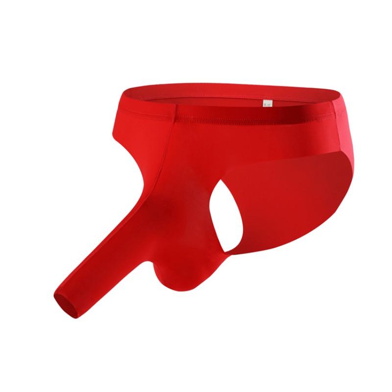 Men'S Ice Silk Underwear Ice Silk Seamless Briefs Bullet Separation Pouch Panties Thin Breathable Underpants Bikini Slip Homme