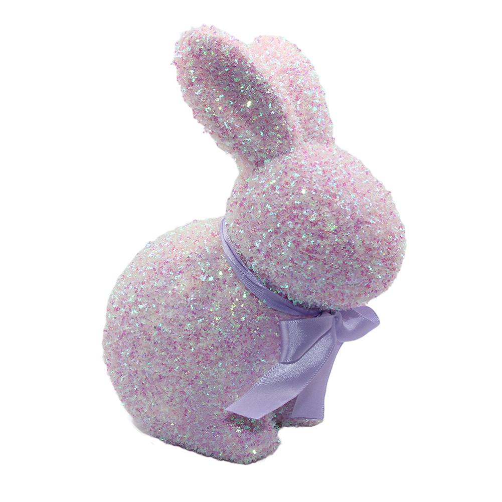 Colorful Rabbit Easter Figurine Simulation Bunny Handmade Easter Bunny Ornament Cute Novelty Cartoon Bunny Figurine Easter Party