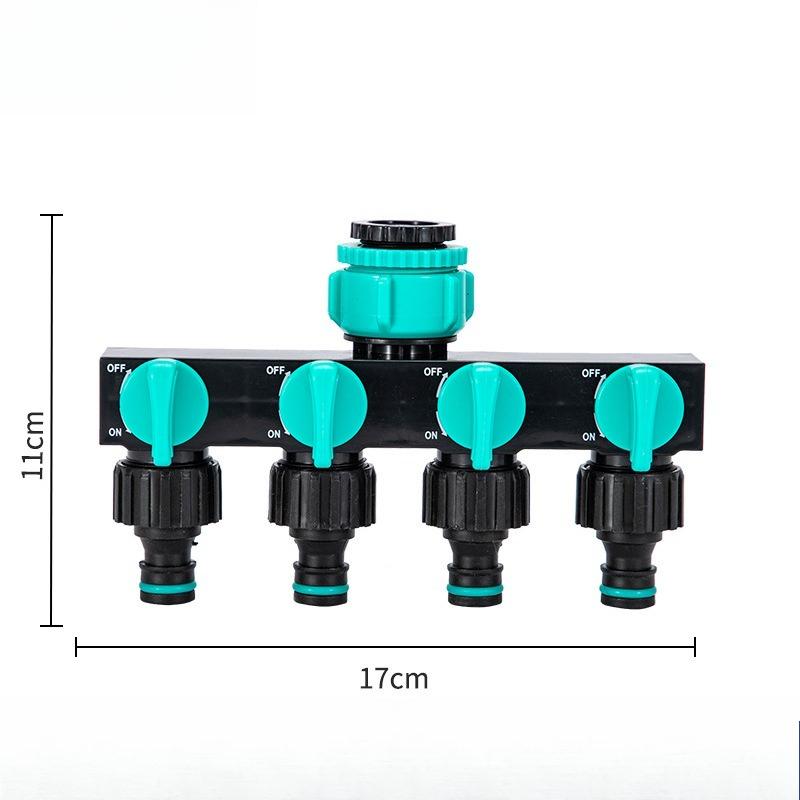 1PC Outdoor Garden Four-way Water Separator with Switch Four-way Valve Door One-in Four-out Water Separator Diverter