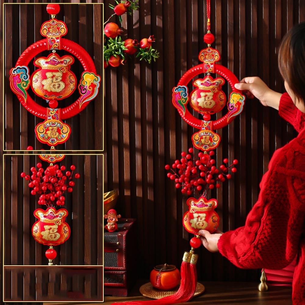 

Подвесное Новогоднее Украшение Красный Красный Счастливый Подвесной Орнамент Праздник Весны Подвеска с Кисточкой Дом Style B