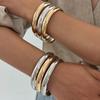 Punk Style Metal Texture Glossy Bracelet Bracelet Fashion Mixed Color Geometric Round Bracelet