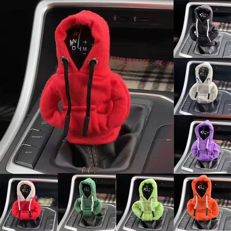 Mobidea Cute Hoodie Car Gear Shift Cover - Universal for Manual/Automatic Car Interior Decorative Gear Handle Protector
