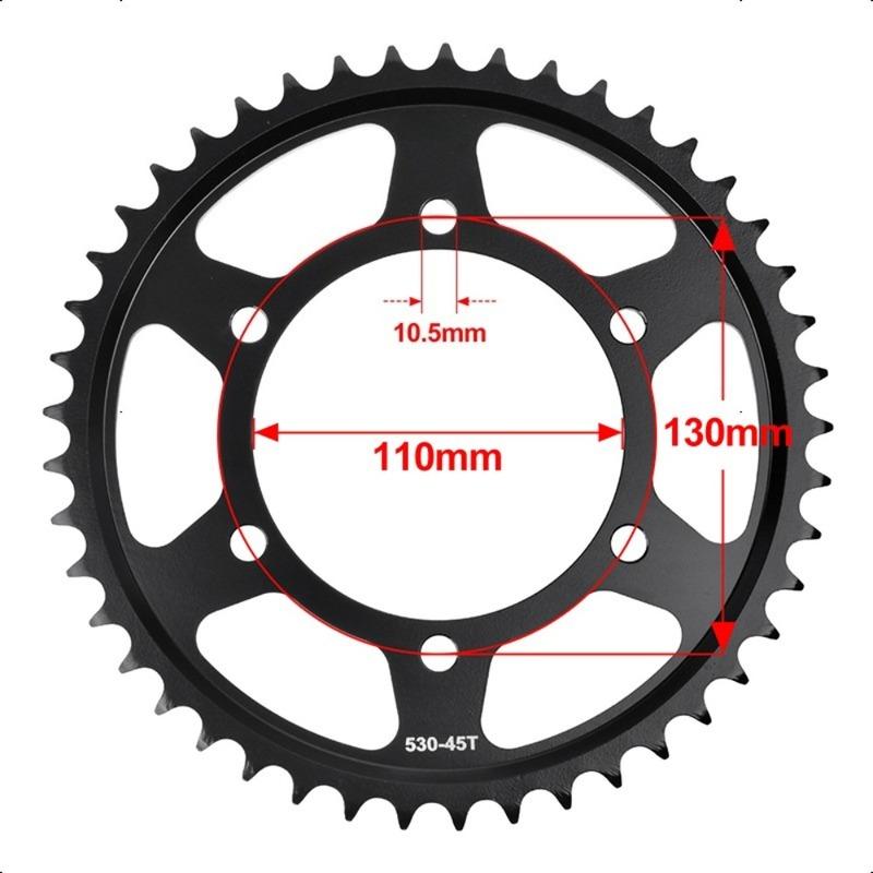 530 16T 45T Motor Bike Front Rear Sprocket Gear Wheel Cam for Yamaha FZ6 FZ6 Fazer S2 YZF-R6 Racebase YZF-R650th YZF-R660th