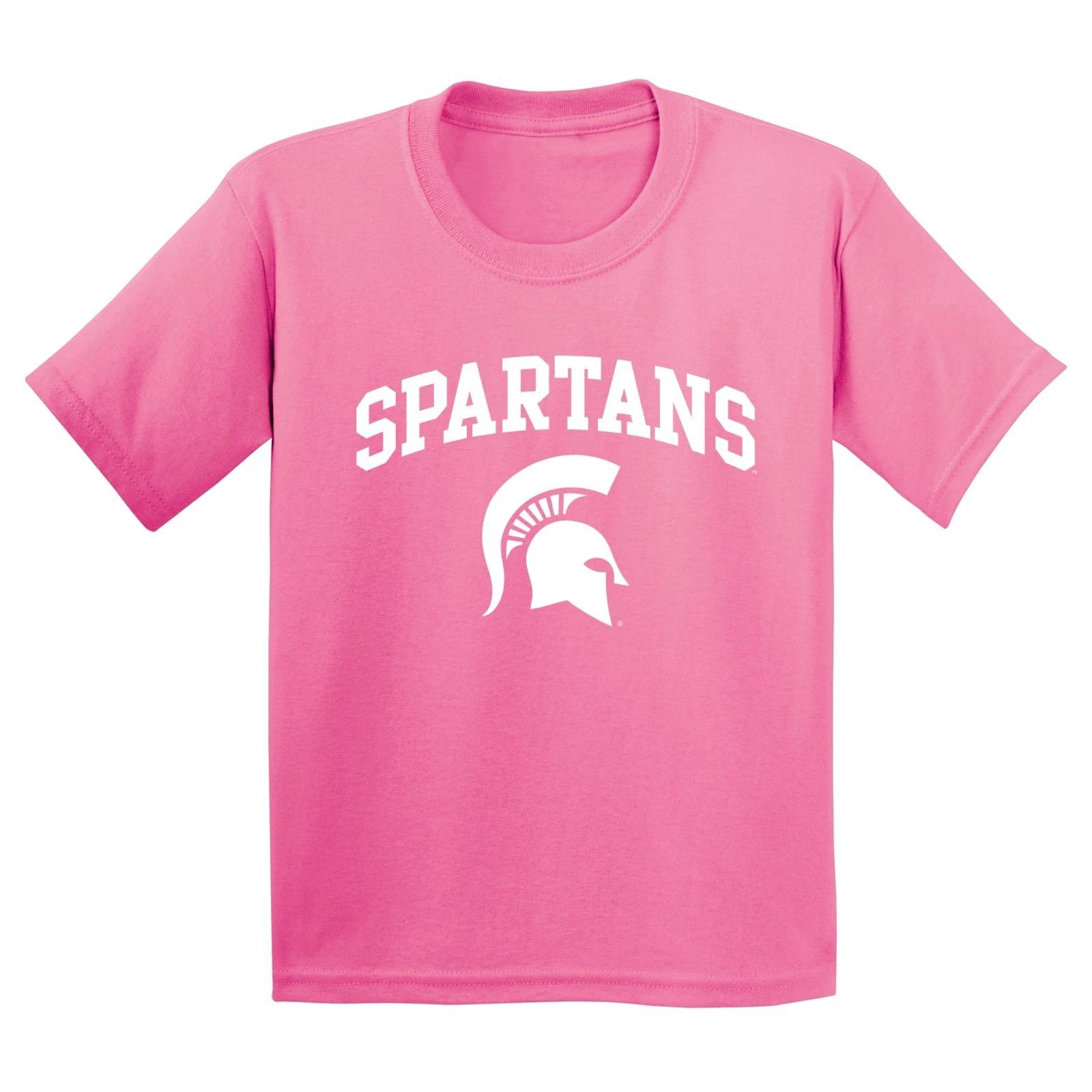 Michigan State Spartans Arch Logo Youth T-Shirt - Azalea XL