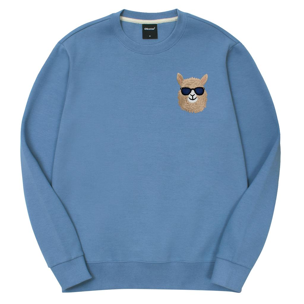 OKSTAR I'M Alpaca Embroidered Double-Sided Sweatshirt (Type D)