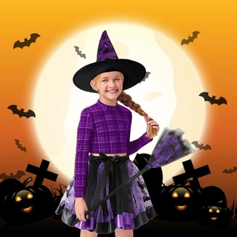 Enchanting Witch Dresses Up Set Eye Catching Witch Costume Set Portable Witch Costume Set For Halloween Parties
