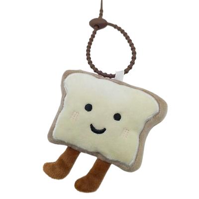 1Pc Biscuit Plush Doll Pendant Cute Cartoon Bread Toast Personalized Keychain Student Bag Decoration Small Gift