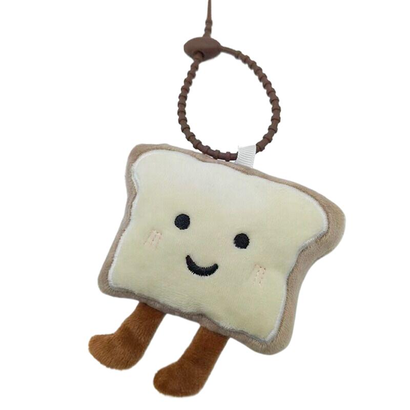 

1 шт. Плюшевый кулон в виде печенья, милый мультяшный хлебный тост, персонализированный брелок, украшение для студенческой сумки, маленький подарок