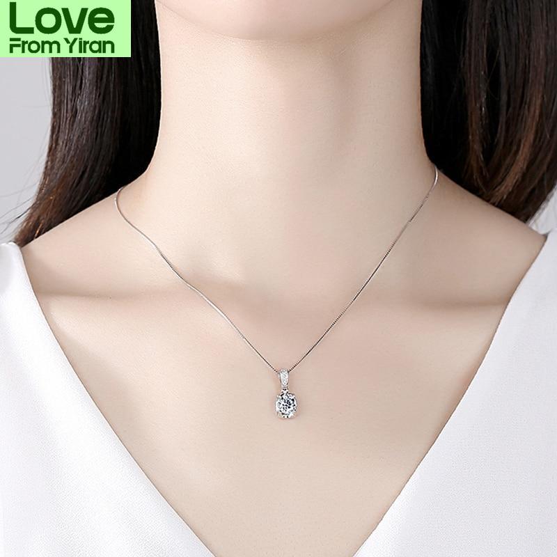 Real 1 Carcat D Color Moissanite Pendant Necklaces Top Quality 100 % Tone Wedding Occasion Gathering Bridal Gathering Party Event