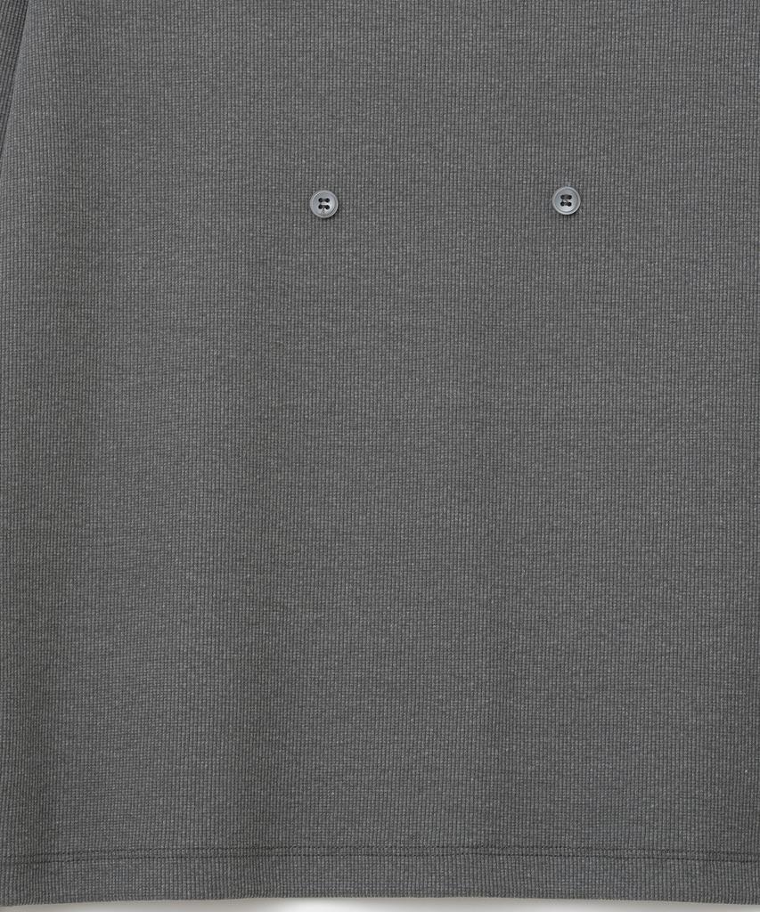 MILLO WOMEN Button Mix T-Shirt [Charcoal]