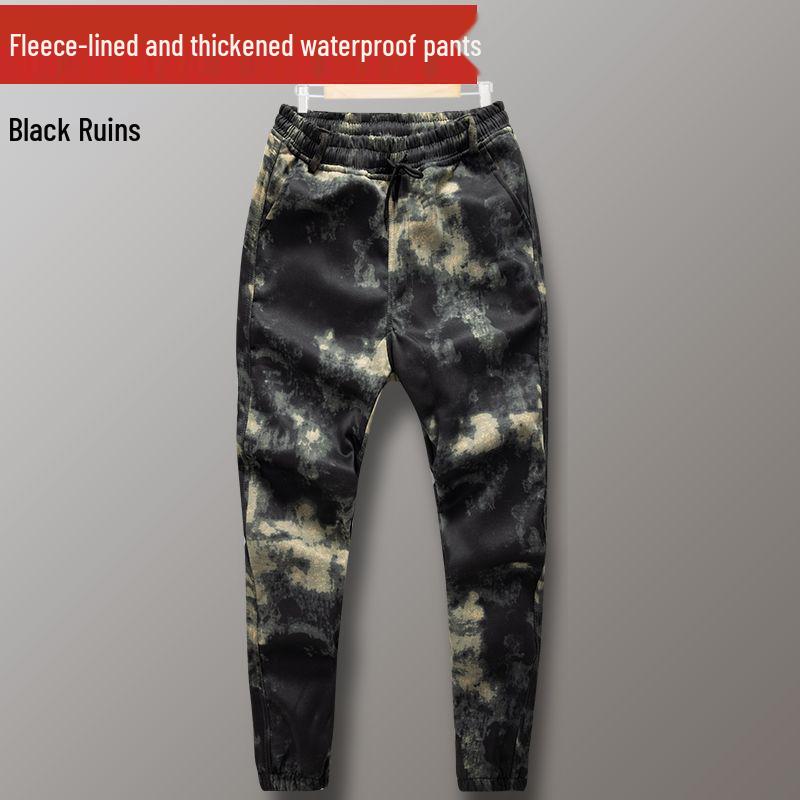 Men's Extra Thick Waterproof Fleece-Lined Workwear Set - Scratch-Resistant for Autumn/Winter Construction Sites