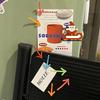 6Pcs Creative Arrow Balloon Whiteboard Message Holder Fridge Magnet Refrigerator Magnet Sticker for Home Kitchen Decorations