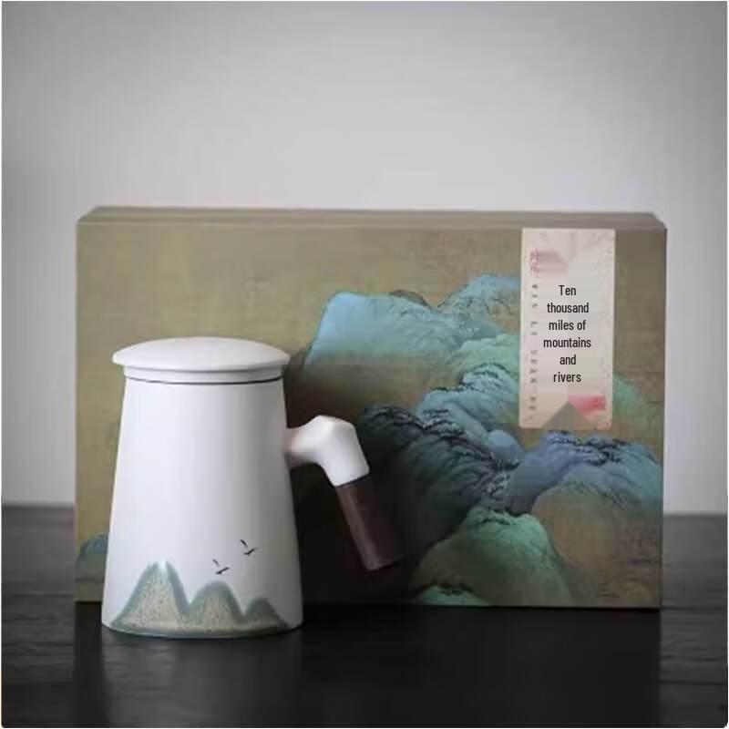 LIU Yuanshan Ceramic Mug with Lid Single Cup Gift Box