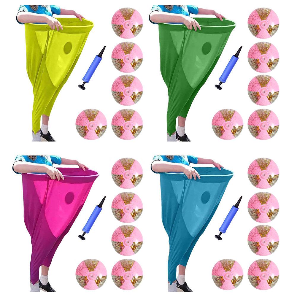 Granny Pants Yard Game Set w/ 2 Bouncy Balls and 1 Air Pump for Outdoor Family Reunion Fun Kids Adults Team Building Party Game