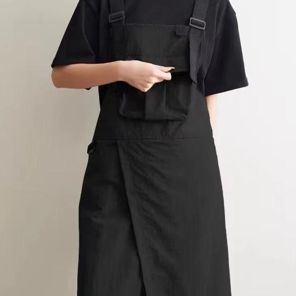

Comfortable Catering Apron Vest-Style Water-repellent Cross Strap Apron Adjustable Waiter Work Apron Nail Salon Coffee Shop чорний