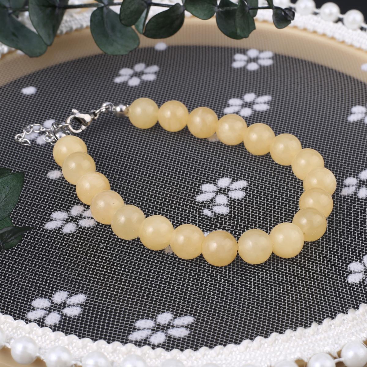 

Новый стильный женский браслет, натуральный камень, флюорит/агат/розовый кварц/унакит, бусины 8X8 мм, подвески для женщин, подарок на день рождения Yellow