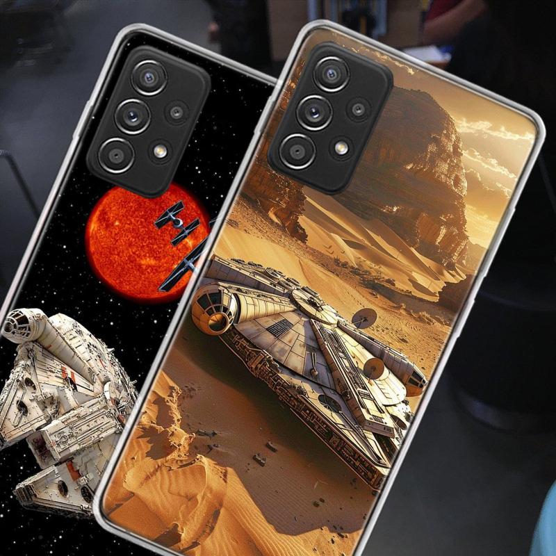 Millennium Falcon in Space Phone Case for Samsung A54 A57 A37 A17 A14 A15 A12 A24 A34 A55 A35 A25 A52S A07 A05S A04S A22 A32 A72