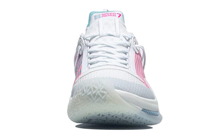 Li Ning Speed 7 Premium Basketball Shoes Men's Low Top White/Blue/Pink ABAR017-3