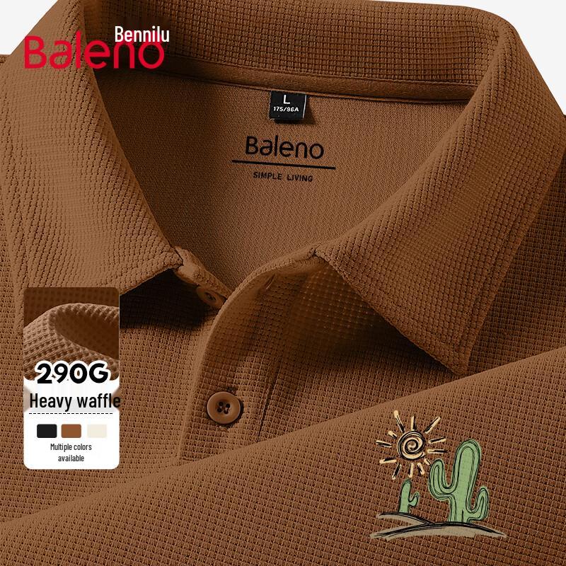 Baleno Men s Waffle Knit Long Sleeve Polo Shirt M