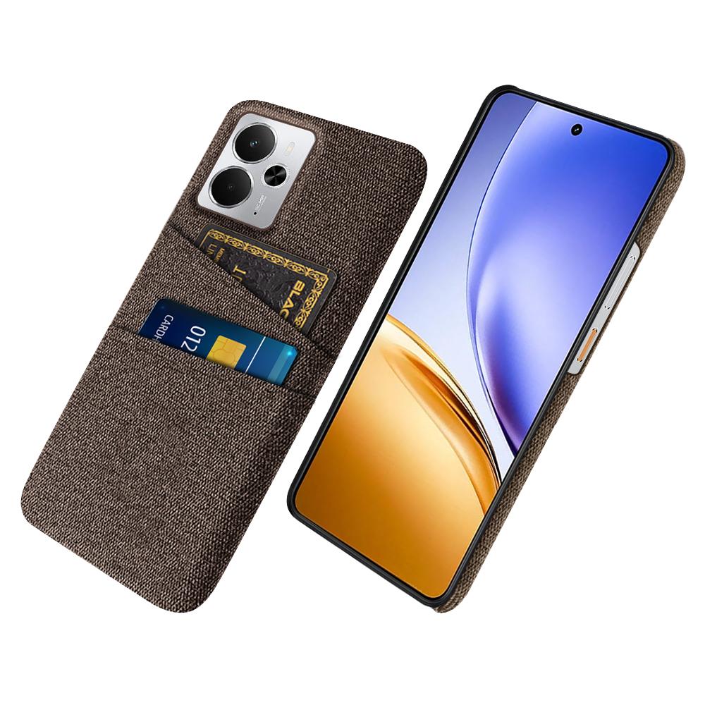 For Realme 14 5G Case Cloth+Hard PC Phone Cover with Dual Card Slots