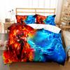 Ice and Fire Pattern Duvet Cover Set Single Double Size Polyester Comforter Cover for Teens Adults Bedding Set with Pillowcase