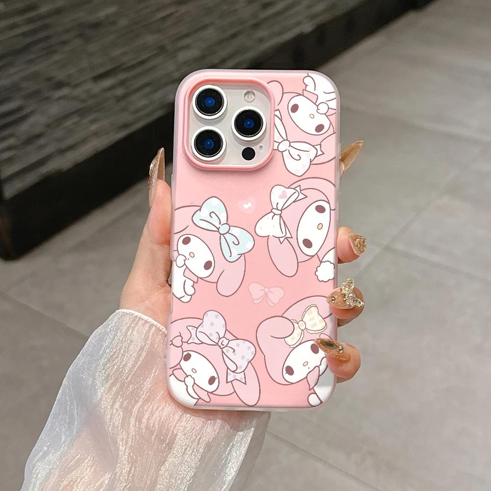 2 IN 1 Melody Kuromi Casing For Iphone 17 Pro Max 17 Air 16 15 14 13 12 11 Pro Max 16e 16 Plus 17Pro Hello Kitty Phone Case