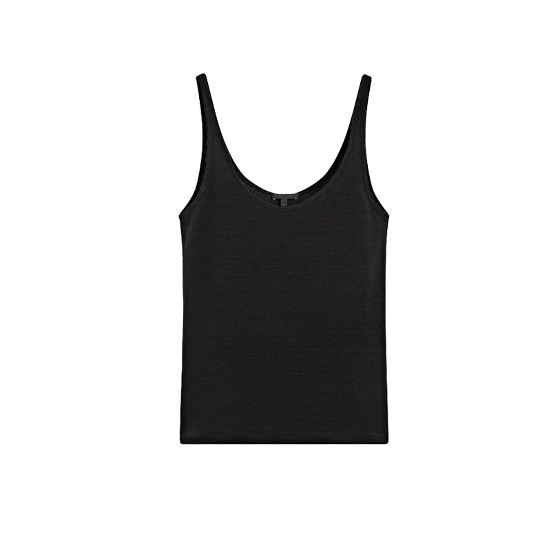 Spring New American Casual Basic Solid Lightweight Linen Blend Sling Sleeveless T-shirt 6219937