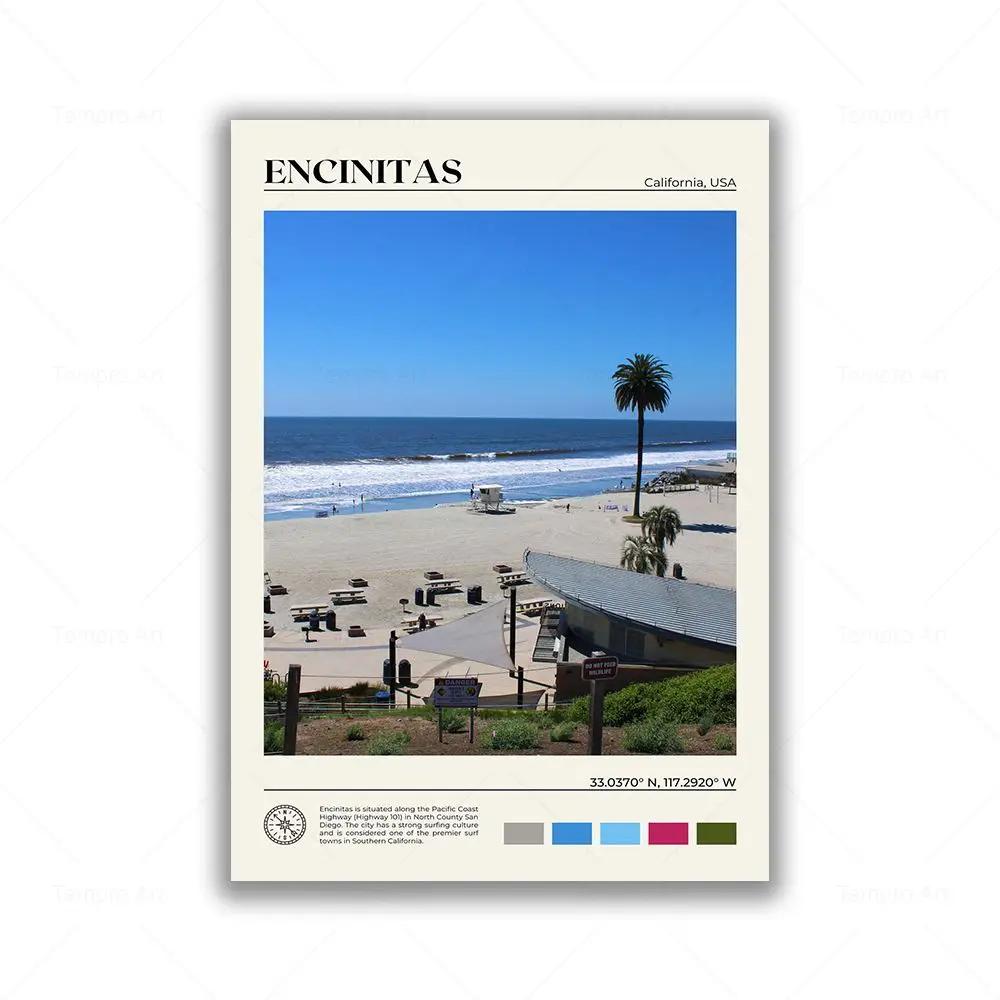 Modern Vintage Wall Art – Travel Scenery of Los Angeles and San Francisco HD Canvas Print Poster for Home and Living Room Decor