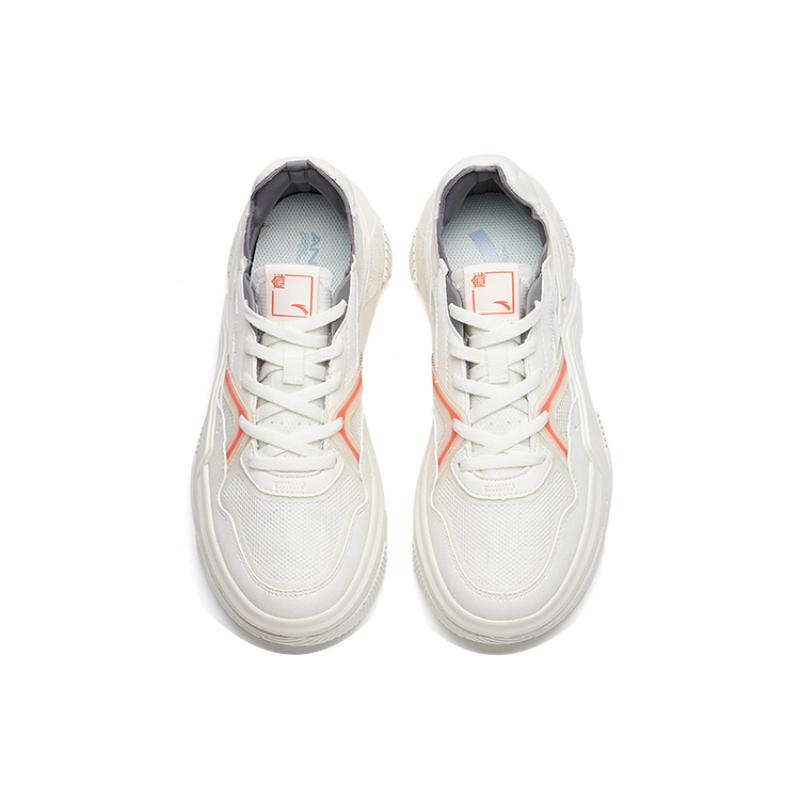 Anta Life Collection A PRO Low-Top Skateboard Shoes Women's Ivory White Sneakers 122228071-2