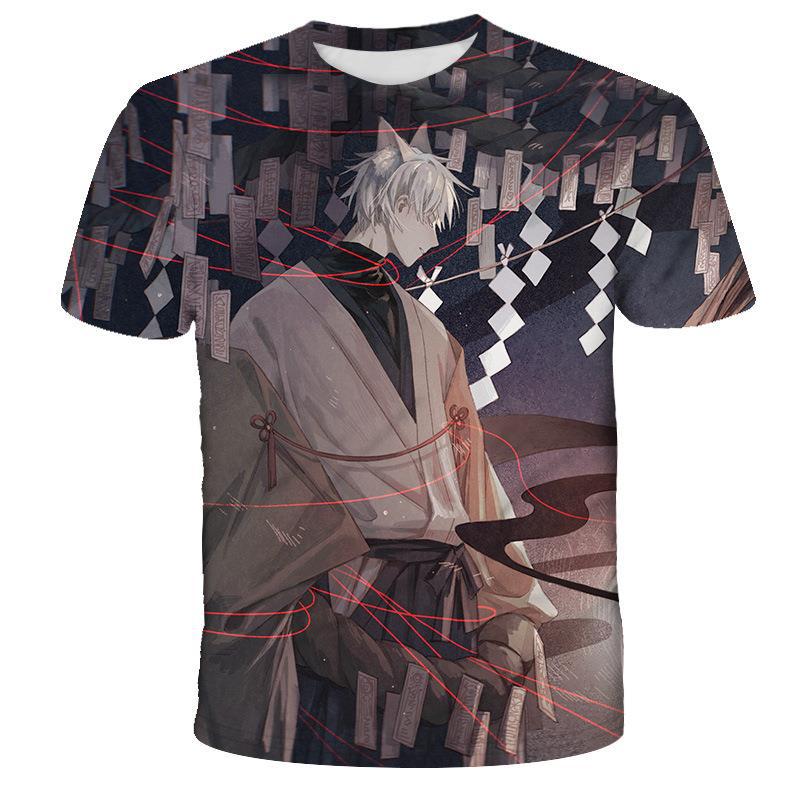 Summer Anime T-shirt 3D Digital Printing Anime Character Men's Short Sleeved T-shirt