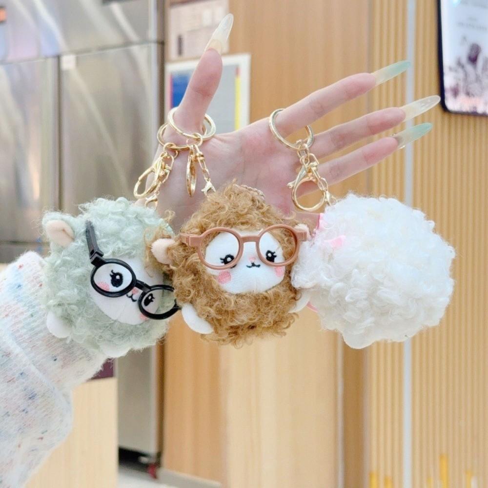 Soft Sheep Keychain Doll Short Velvet Sheep Keychain New Bag Pendant Backpack Accessories