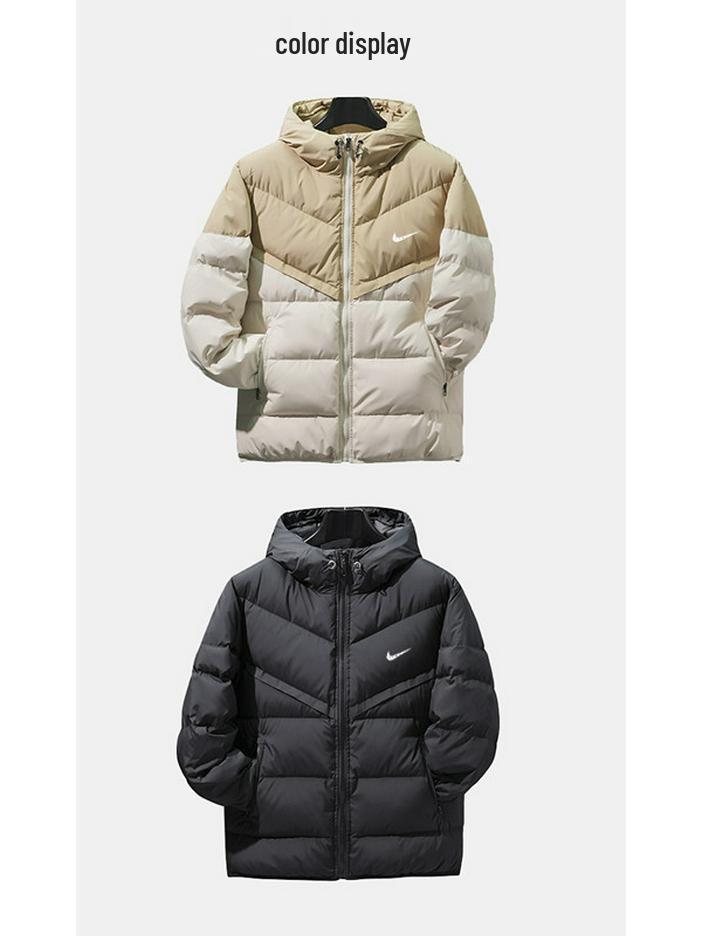 Vyriška madinga žieminė medvilninė striukė su gobtuvu - laisva, kasdienė, stora ir šilta