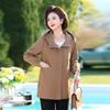 Mom's Plus Size Mid-length Hooded Trench Coat: Spring/Autumn Casual Jacket for Middle-aged Women